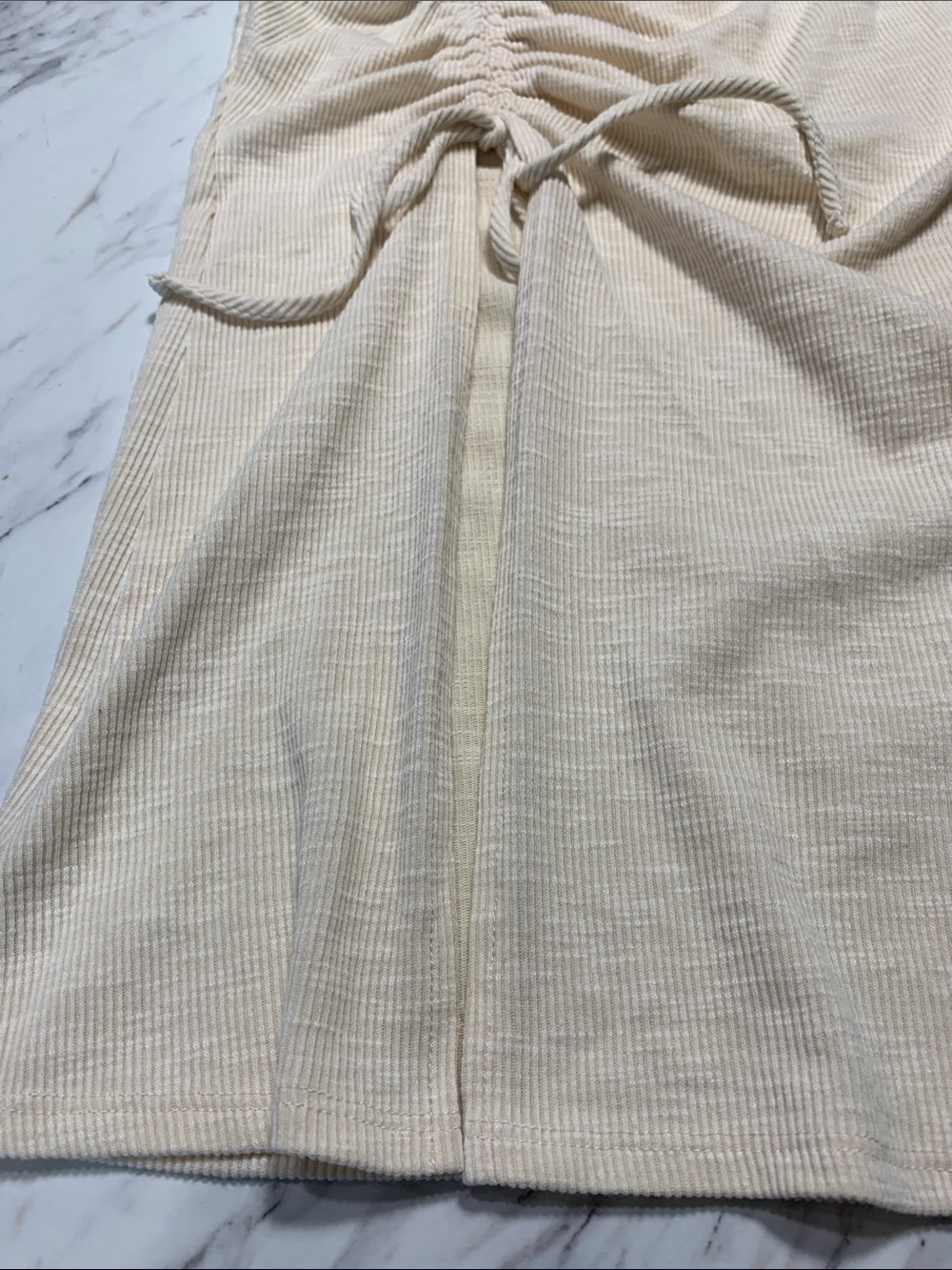 Gilli Cream Ribbed Ruched Tank Top - Picture 5 of 6